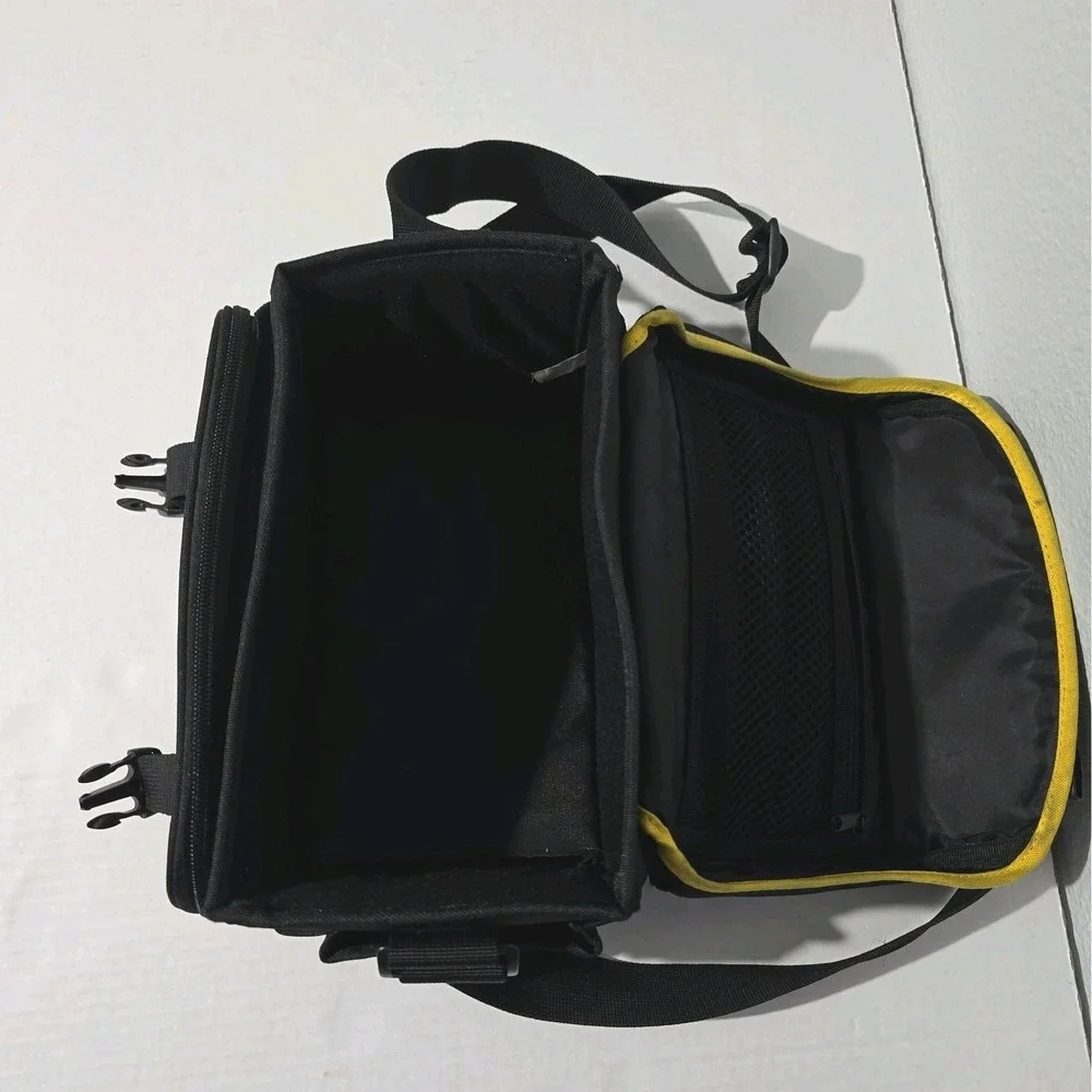 Nikon Camera Bag Adjustable Shoulder Strap Black Yellow Trim